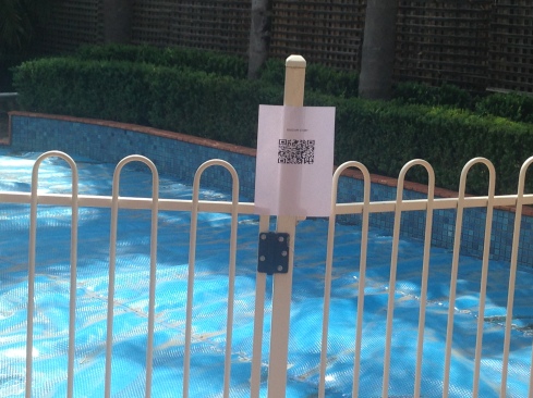 QR CODE PASTED AT POOL ENTRANCE 